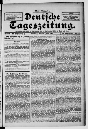 Deutsche Tageszeitung vom 16.06.1907