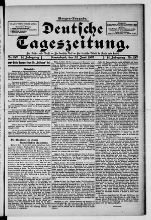 Deutsche Tageszeitung vom 22.06.1907