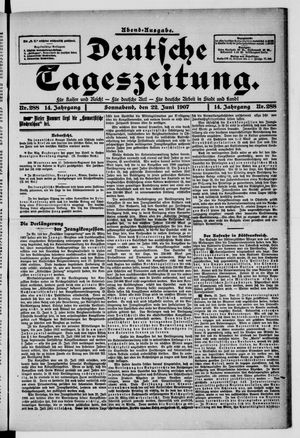Deutsche Tageszeitung vom 22.06.1907