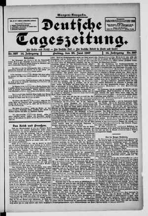 Deutsche Tageszeitung vom 28.06.1907