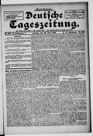 Deutsche Tageszeitung vom 28.06.1907