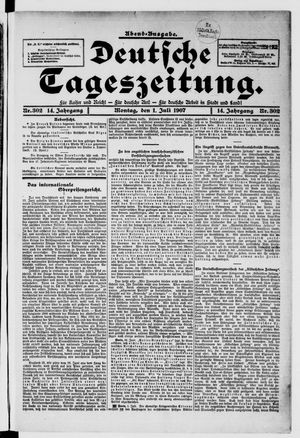 Deutsche Tageszeitung vom 01.07.1907
