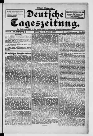 Deutsche Tageszeitung vom 05.07.1907