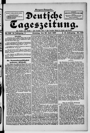 Deutsche Tageszeitung vom 28.07.1907