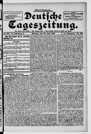 Deutsche Tageszeitung on Jul 29, 1907