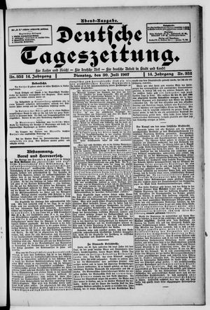 Deutsche Tageszeitung on Jul 30, 1907