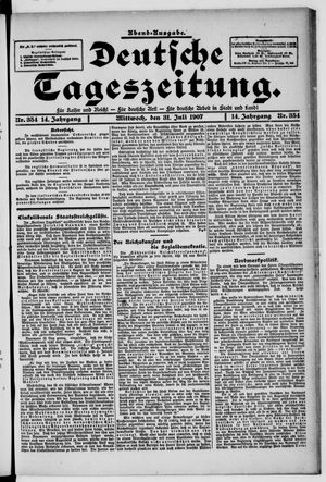 Deutsche Tageszeitung vom 31.07.1907