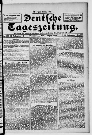 Deutsche Tageszeitung on Aug 1, 1907