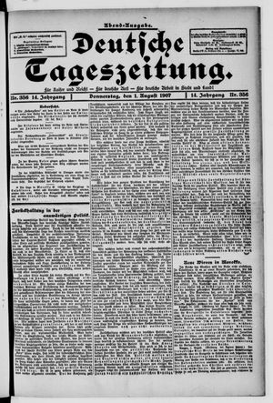 Deutsche Tageszeitung on Aug 1, 1907