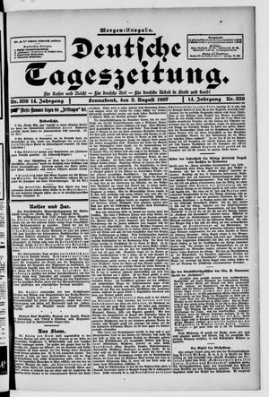 Deutsche Tageszeitung on Aug 3, 1907