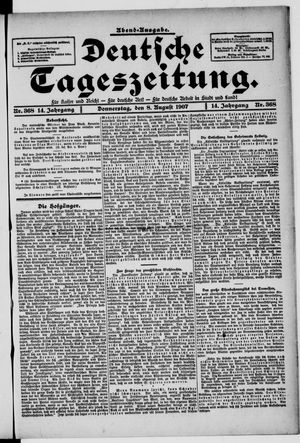 Deutsche Tageszeitung on Aug 8, 1907