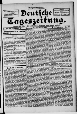 Deutsche Tageszeitung on Aug 11, 1907