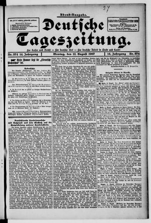 Deutsche Tageszeitung on Aug 12, 1907