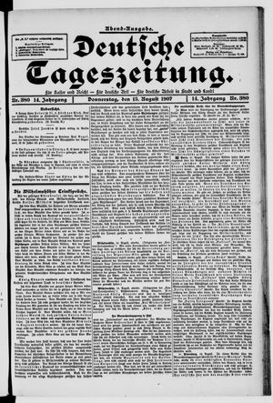 Deutsche Tageszeitung vom 15.08.1907