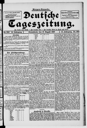 Deutsche Tageszeitung on Aug 17, 1907