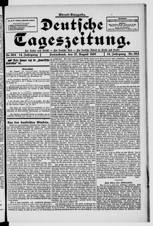 Deutsche Tageszeitung on Aug 17, 1907