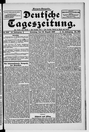 Deutsche Tageszeitung on Aug 18, 1907