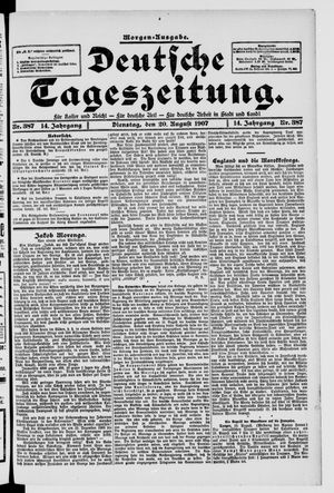 Deutsche Tageszeitung on Aug 20, 1907