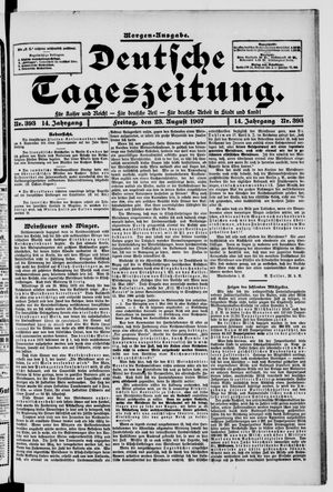 Deutsche Tageszeitung on Aug 23, 1907