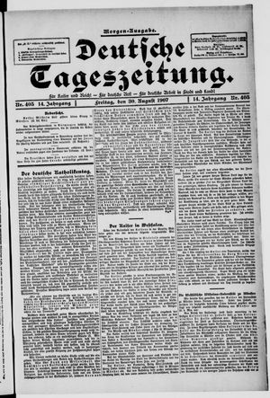 Deutsche Tageszeitung on Aug 30, 1907