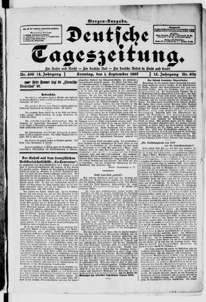 Deutsche Tageszeitung vom 01.09.1907