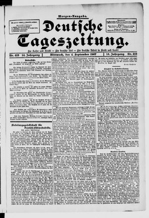 Deutsche Tageszeitung vom 04.09.1907