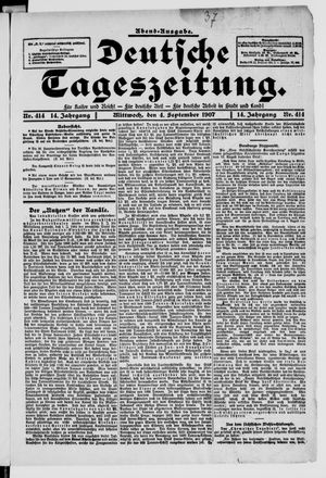 Deutsche Tageszeitung vom 04.09.1907