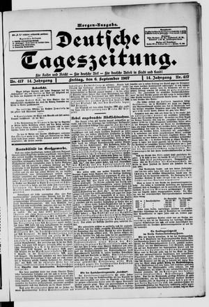 Deutsche Tageszeitung vom 06.09.1907