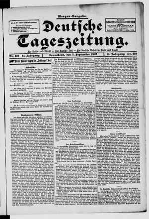 Deutsche Tageszeitung on Sep 7, 1907