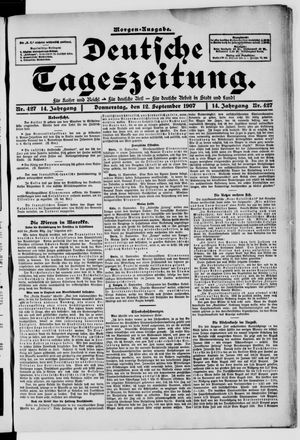 Deutsche Tageszeitung on Sep 12, 1907