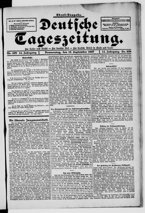 Deutsche Tageszeitung on Sep 12, 1907