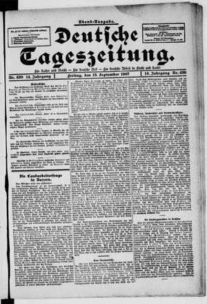 Deutsche Tageszeitung vom 13.09.1907
