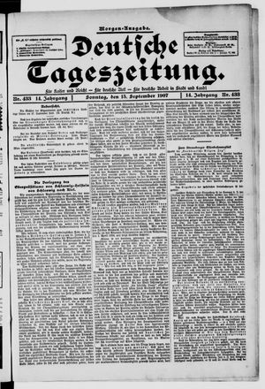 Deutsche Tageszeitung on Sep 15, 1907