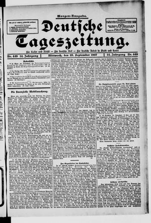 Deutsche Tageszeitung vom 25.09.1907