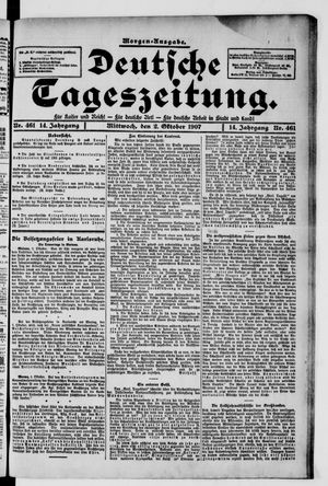 Deutsche Tageszeitung on Oct 2, 1907