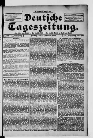 Deutsche Tageszeitung vom 04.10.1907
