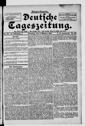 Deutsche Tageszeitung on Oct 8, 1907