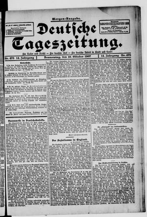 Deutsche Tageszeitung vom 10.10.1907