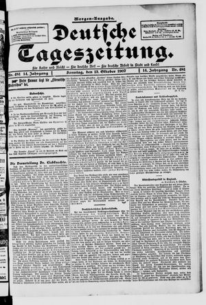 Deutsche Tageszeitung on Oct 13, 1907