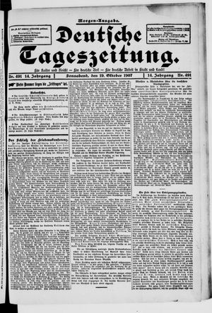 Deutsche Tageszeitung vom 19.10.1907