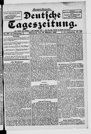 Deutsche Tageszeitung on Oct 23, 1907