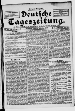 Deutsche Tageszeitung on Oct 30, 1907