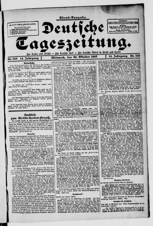 Deutsche Tageszeitung on Oct 30, 1907