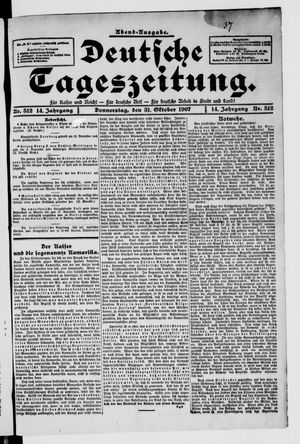 Deutsche Tageszeitung vom 31.10.1907