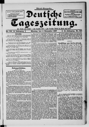 Deutsche Tageszeitung on Nov 4, 1907