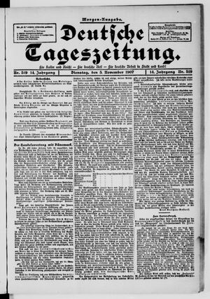 Deutsche Tageszeitung vom 05.11.1907