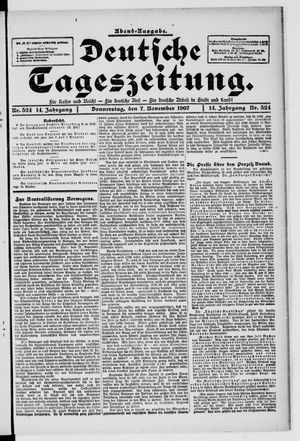 Deutsche Tageszeitung vom 07.11.1907