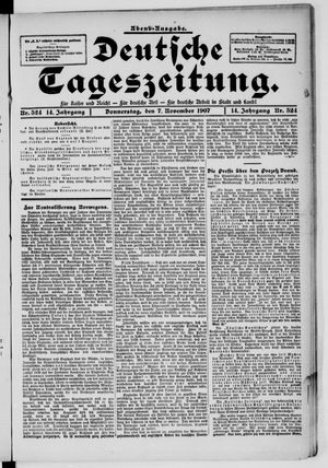 Deutsche Tageszeitung vom 07.11.1907
