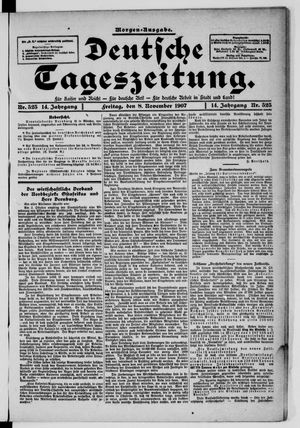 Deutsche Tageszeitung on Nov 8, 1907