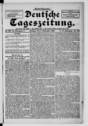 Deutsche Tageszeitung on Nov 8, 1907